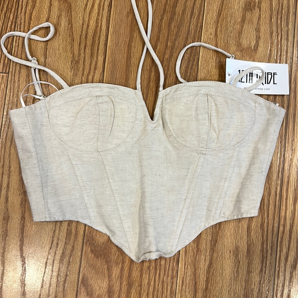 Carrillo khaki linen corset